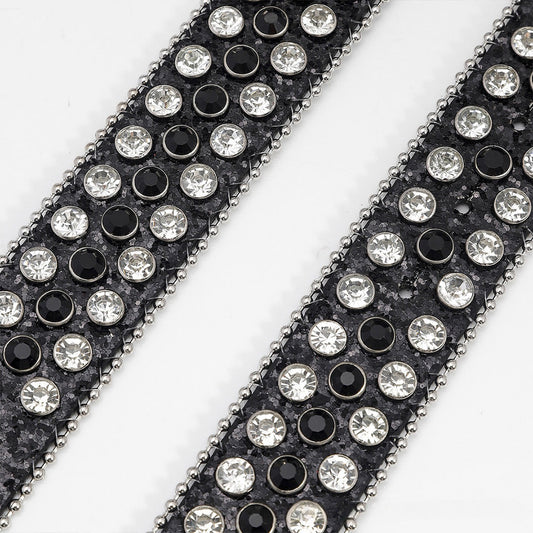 Gengar Buckle with Black Strap and Crystal Studs Rhinestone Belt